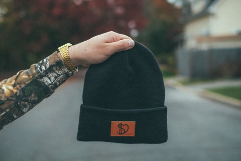 Beanie - Leather Patch Beanie